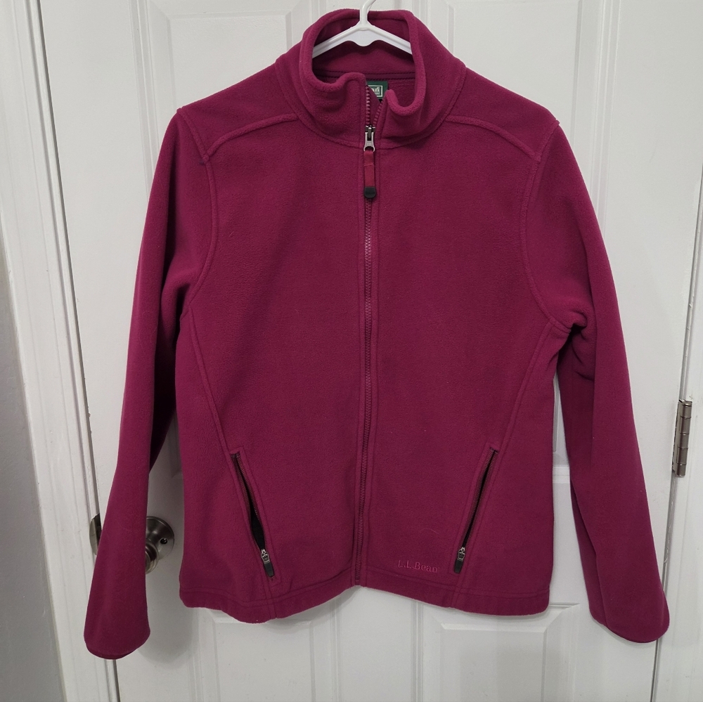 L.L. Bean Women's Magenta Fleece Jacket - Full Zip Size S